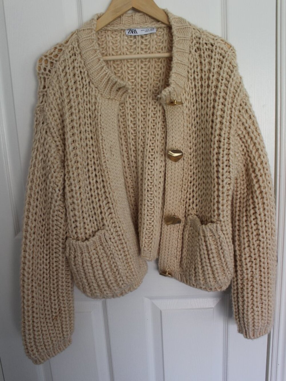 Zara Chunky Knit Cardigan Women's M